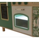 KUCHNIA DREWNIANA DLA DZIECI PODŚWIETLANE PALNIKI LAMPKA LED 90x30x90CM ZIELONA