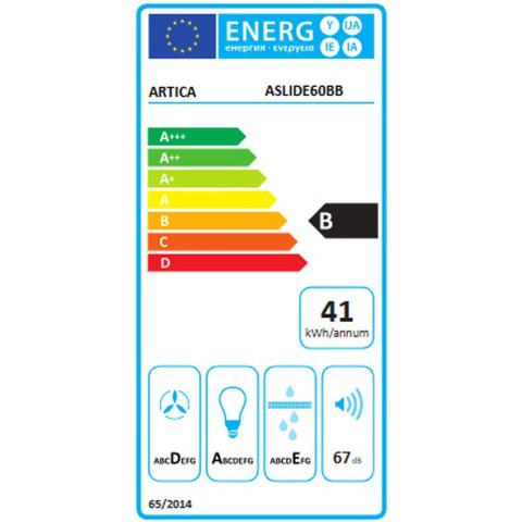 Okap konwencjonalny Artica ASLIDE60BB Biały