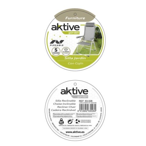 Składanego Krzesła Aktive Odchylany Szary 44 x 101 x 55 cm