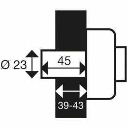 Zamek ryglowy Yale YV25BT-45/SC Stal Drzwi Ø 23 mm
