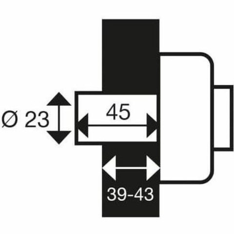 Zamek ryglowy Yale YV25BT-45/SC Stal Drzwi Ø 23 mm