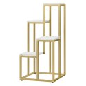 Regał kwietnik 4 półki - marmur / nogi złote
