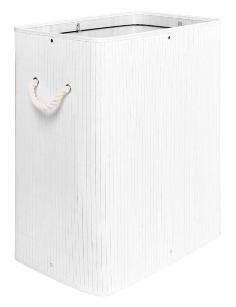 Kosz bambusowy na pranie SOREN 1 komora biały