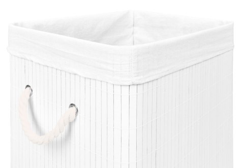 Kosz bambusowy na pranie SOREN 1 komora biały