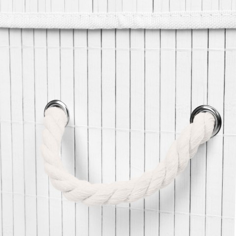 Kosz bambusowy na pranie SOREN 1 komora biały