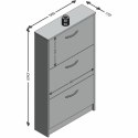 Szafka na Buty FMD Biały 58,5 x 104,5 x 17 cm