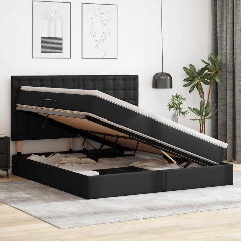 Łóżko z miejscem do przechowywania Czarny 160 x 200 cm