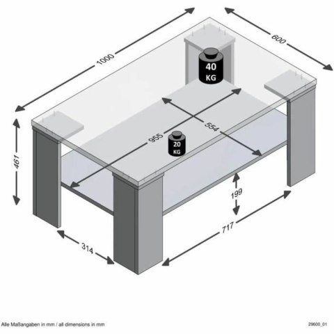 Stolik Brązowy Szary 100 x 46 x 60 cm