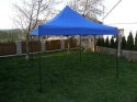 Ogrodowy namiot party DELUXE nożycowy + ściany boczne - 3 x 3 m niebieski