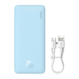 Powerbank 20000mAh Airpow 20W z kablem USB-A - USB-C 50cm - niebieski