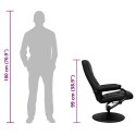 Fotel TV z podnóżkiem, czarny, sztuczna skóra
