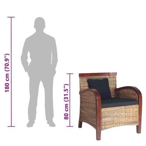 Fotel ręcznie wyplatany z rattanu