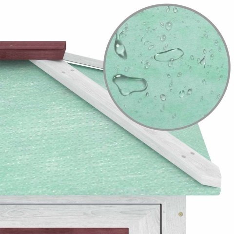 Klatka dla królików, 2 poziomy, brązowa, drewniana