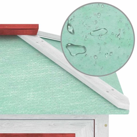 Klatka dla królików, 2 poziomy, czerwona, drewniana