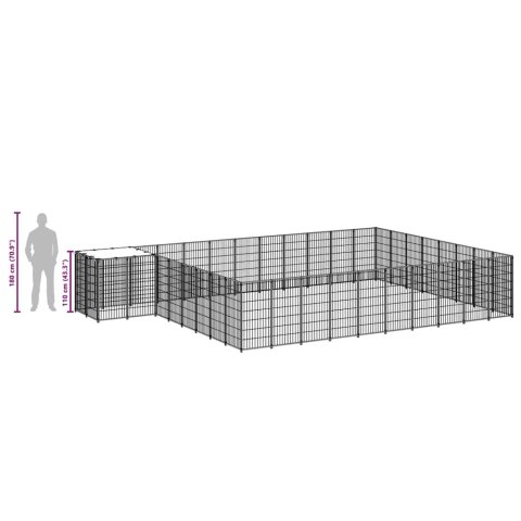 Kojec dla psa, srebrny, 25,41 m², stalowy