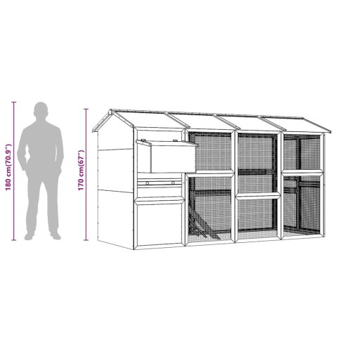 Kurnik z drewna, 295 x 163 x 170 cm