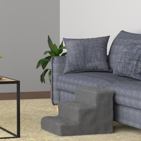 Schodki Timmy 3 stopnie, szare, dla psa i kota, 36 cm