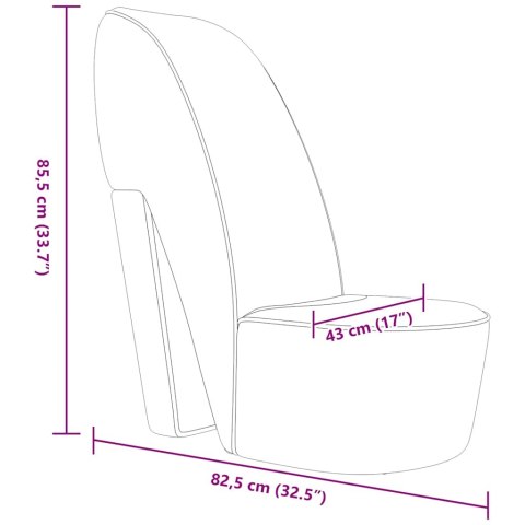 Fotel w kształcie buta na obcasie, szary, sztuczna skóra