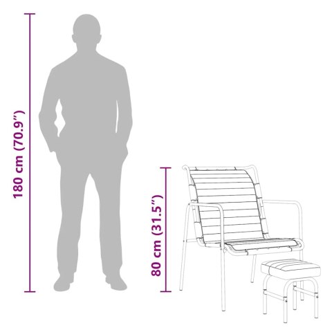 Fotel wypoczynkowy z podnóżkiem, czarny, skóra naturalna