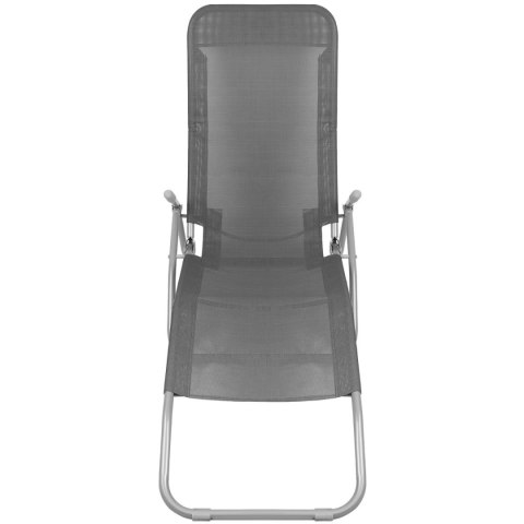 LEŻAK FOTEL SKŁADANY GRAWITACYJNY LAZZY CIEMNY SZARY ENERO CAMP