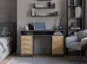 BIURKO ADA ANTRACYT DĄB ARTISAN 125 Cm 4 Szuflady Szafka Półki Do Biura Pokoju Na Laptop