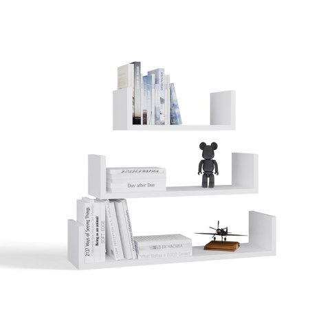 Regał Ścienny Wiszący MOBI 3P BIAŁY