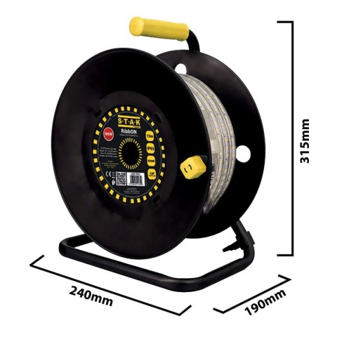 Węże LED Stak 185 W 15 m Światło LED 4000 K Czarny Przezroczysty