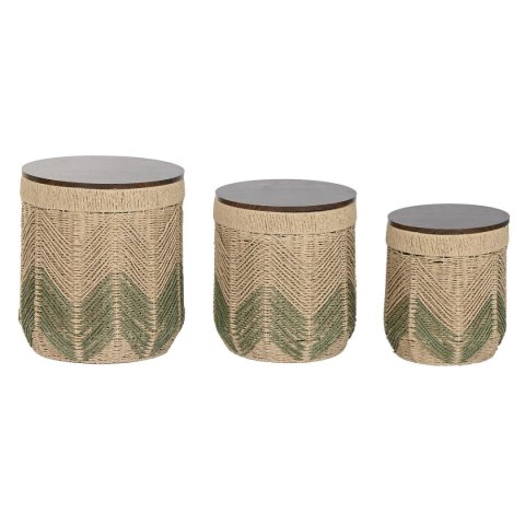 Zestaw 3 stołów Home ESPRIT Brązowy Kolor Zielony 40 x 40 x 45 cm (3 Części)