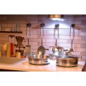 KUCHNIA DREWNIANA DLA DZIECI LAMPKA LED 80x24x80,5CM CZARNA