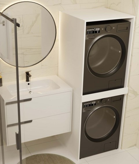 Szafka na Pralkę i Suszarkę POLA TWIN Biała