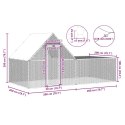 Woliera dla kur, 4 x 2 x 2 m, galwanizowana stal