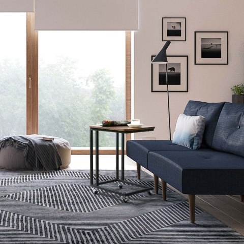 Stolik boczny VASAGLE rustykalny, stalowy, 50x35x62 cm, kółk