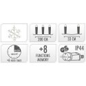 LAMPKI CHOINKOWE KURTYNA ŚWIETLNA 200x200 CM 408LED PŁATKI ŚNIEGU MULTIKOLOR