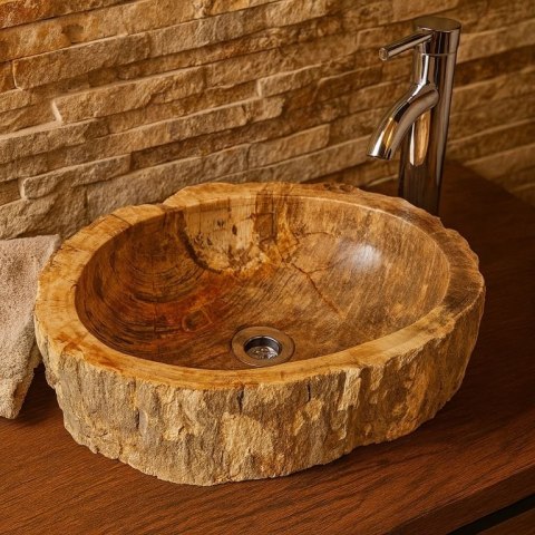Umywalka z kamienia naturalnego SINK FOSSIL - mała