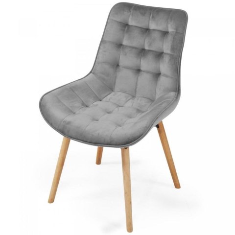 MIADOMODO Zestaw krzeseł do jadalni jasnoszary 4 sztuk