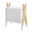Nowoczesna szafka nocna dziecięca biała z drewnem 50x40x30cm