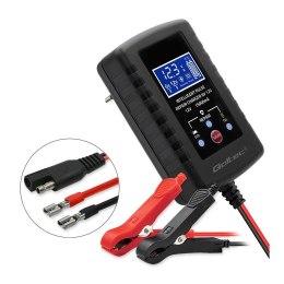 Ładowarka do akumulatora Qoltec AGM GEL STD 6V/12V | 2A | Prostownik z funkcją naprawy i wyświetlaczem LED