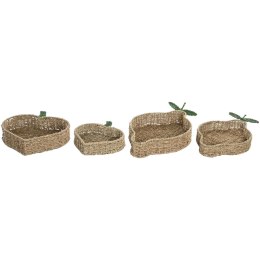 Dekoracja na Stół Home ESPRIT Kolor Zielony Naturalny Metal Naturalne Włókno 33 X 32 X 8 CM (2 Sztuk)