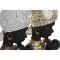Figurka Dekoracyjna Home ESPRIT Biały Czarny Złoty Afrykanka 15 x 9 x 25 cm (2 Sztuk)
