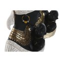 Figurka Dekoracyjna Home ESPRIT Biały Czarny Złoty Afrykanka 15 x 9 x 25 cm (2 Sztuk)
