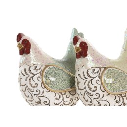 Figurka Dekoracyjna Home ESPRIT Kolor Zielony Kura (2 Sztuk)