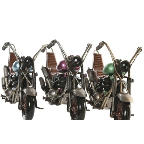 Figurka Dekoracyjna Home ESPRIT Niebieski Kolor Zielony Liliowy Motocykl Vintage 23 x 8 x 11 cm (3 Sztuk)