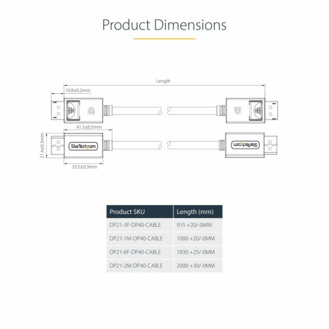 Kabel USB Startech DP21-3M-DP40-CABLE Czarny 3 m