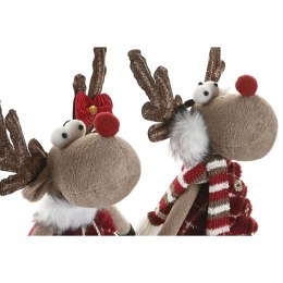 Ozdoby świąteczne Home ESPRIT Brązowy Czerwony Kolor Zielony Renifer 23 x 16 x 41 cm (2 Sztuk)