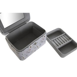 Pudełko na biżuterię DKD Home Decor Niebieski Szary Wielbłądzi Jasnoróżowy Poliuretan Lustro 17 x 12 x 10 cm (2 Sztuk)