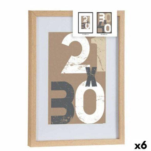 Ramka na Zdjęcia Gift Decor Naturalny Szkło Drewno MDF 30 x 40 cm (6 Sztuk)