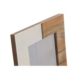 Ramka na Zdjęcia Home ESPRIT Biały Brązowy Żywica Drewno mango Skandynawski (3 Sztuk)