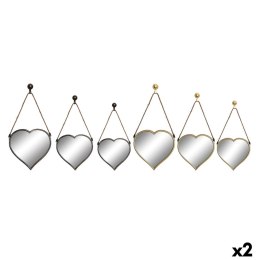 Zestaw luster DKD Home Decor Scandi Szkło Czarny Złoty polipropylen (26 x 3 x 26 cm) (2 Sztuk)
