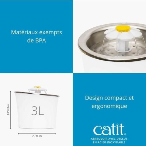 Poidełko dla zwierząt fontanna Catit Biały Plastikowy/Stal nierdzewna