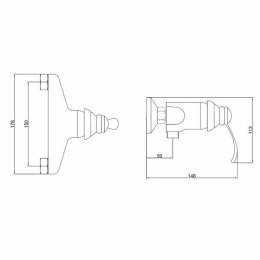 Kran jednouchwytowy Rousseau Byron Szary Chrome Metal Mosiądz 15 cm Prysznic